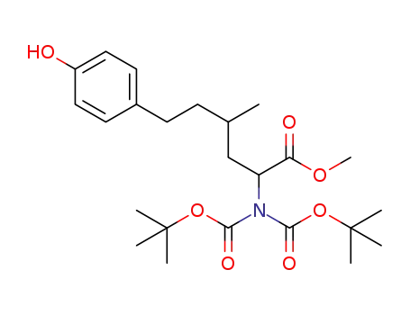 methyl 2-(di-(tert-butoxycarbonyl)amino)-6-(4-hydroxyphenyl)-4-methylhexanoate
