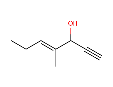 Molecular Structure of 77087-18-4 (4-Hepten-1-yn-3-ol, 4-methyl-, (E)-)