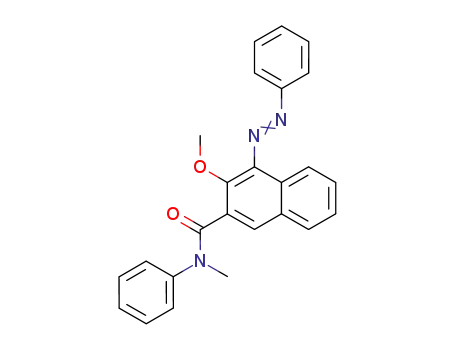 Molecular Structure of 87407-75-8 (2-Naphthalenecarboxamide,
3-methoxy-N-methyl-N-phenyl-4-(phenylazo)-)