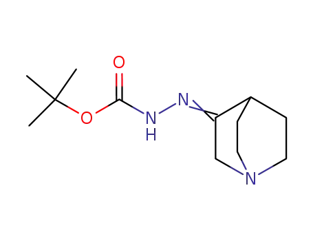 Molecular Structure of 136681-83-9 (Hydrazinecarboxylic acid, 1-azabicyclo[2.2.2]oct-3-ylidene-,
1,1-dimethylethyl ester)