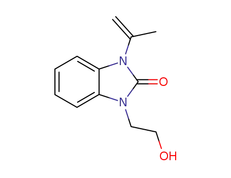Molecular Structure of 81942-81-6 (2H-BENZIMIDAZOL-2-ONE, 1,3-DIHYDRO-1-(2-HYDROXYETHYL)-3-(1-METHYLETHENYL)-)