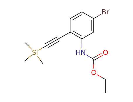 Molecular Structure of 112671-54-2 (Carbamic acid, [5-bromo-2-[(trimethylsilyl)ethynyl]phenyl]-, ethyl ester)