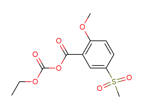Molecular Structure of 94134-08-4 (5-mesyl-o-anisic acid, anhydride with ethyl hydrogen carbonate)