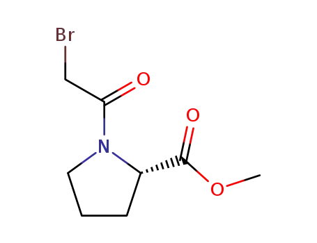 Molecular Structure of 143601-48-3 (L-Proline, 1-(bromoacetyl)-, methyl ester)