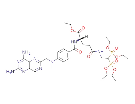 Nα-<4-<(<2,4-diamino-6-pteridinyl>methyl)methylamino>benzoyl>-Nδ-<2,2-bis(diethylphosphono)ethyl>glutamine ethyl ester