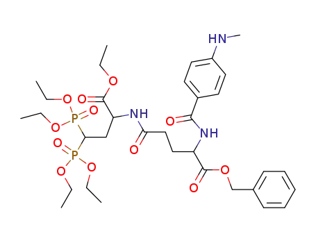 Nα-<4-(N-methylamino)benzoyl>-Nδ-<1-ethoxycarbonyl-3,3-bis(diethylphosphono)propyl>glutamine benzyl ester