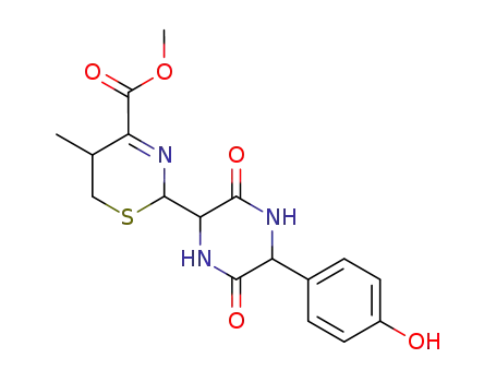 2-[5-(4-Hydroxy-phenyl)-3,6-dioxo-piperazin-2-yl]-5-methyl-5,6-dihydro-2H-[1,3]thiazine-4-carboxylic acid methyl ester
