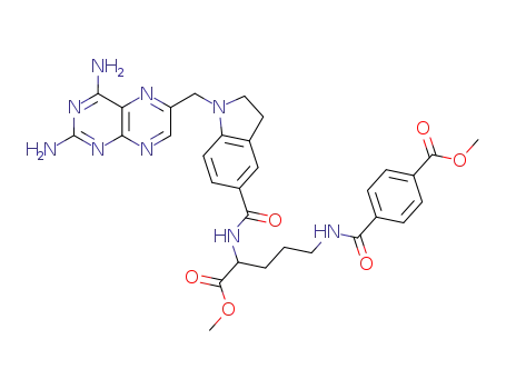 N-(4-{[1-(2,4-Diamino-pteridin-6-ylmethyl)-2,3-dihydro-1H-indole-5-carbonyl]-amino}-4-methoxycarbonyl-butyl)-terephthalamic acid methyl ester