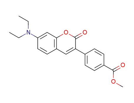 Molecular Structure of 177093-56-0 (Benzoic acid, 4-[7-(diethylamino)-2-oxo-2H-1-benzopyran-3-yl]-, methyl
ester)