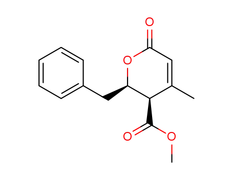 syn-6-benzyl-5-methoxycarbonyl-4-methyl-5,6-dihydro-2H-pyran-2-one