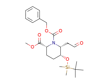 1-benzyl, 2-methyl (2RS,5RS,6RS)-5-[(tert-butyldimethylsilyl)oxy]-6-(2-oxoethyl)piperidine-1,2-dicarboxylate