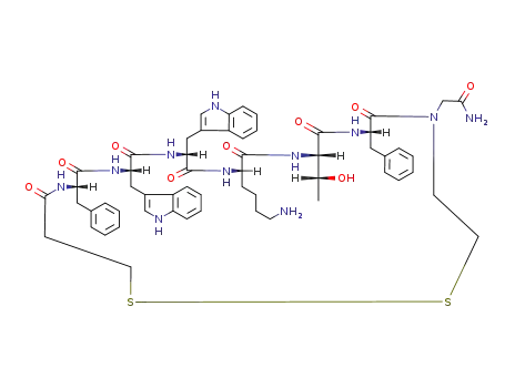 2-[(7S,10S,13S,16R,19S,22S)-13-(4-Amino-butyl)-7,22-dibenzyl-10-((R)-1-hydroxy-ethyl)-16,19-bis-(1H-indol-3-ylmethyl)-6,9,12,15,18,21,24-heptaoxo-1,2-dithia-5,8,11,14,17,20,23-heptaaza-cyclohexacos-5-yl]-acetamide