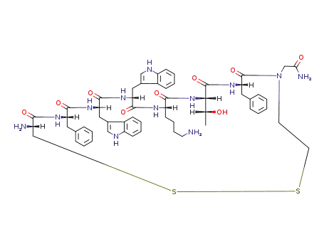 2-[(7S,10S,13S,16R,19S,22S,25R)-25-Amino-13-(4-amino-butyl)-7,22-dibenzyl-10-((R)-1-hydroxy-ethyl)-16,19-bis-(1H-indol-3-ylmethyl)-6,9,12,15,18,21,24-heptaoxo-1,2-dithia-5,8,11,14,17,20,23-heptaaza-cyclohexacos-5-yl]-acetamide