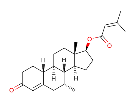 3-Methyl-but-2-enoic acid (7R,8R,9S,10R,13S,14S,17S)-7,13-dimethyl-3-oxo-2,3,6,7,8,9,10,11,12,13,14,15,16,17-tetradecahydro-1H-cyclopenta[a]phenanthren-17-yl ester