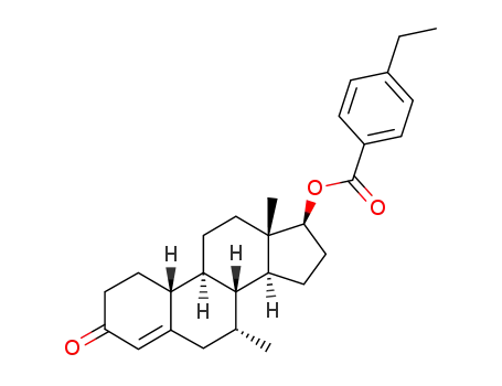4-Ethyl-benzoic acid (7R,8R,9S,10R,13S,14S,17S)-7,13-dimethyl-3-oxo-2,3,6,7,8,9,10,11,12,13,14,15,16,17-tetradecahydro-1H-cyclopenta[a]phenanthren-17-yl ester