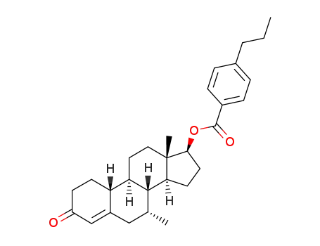 4-Propyl-benzoic acid (7R,8R,9S,10R,13S,14S,17S)-7,13-dimethyl-3-oxo-2,3,6,7,8,9,10,11,12,13,14,15,16,17-tetradecahydro-1H-cyclopenta[a]phenanthren-17-yl ester