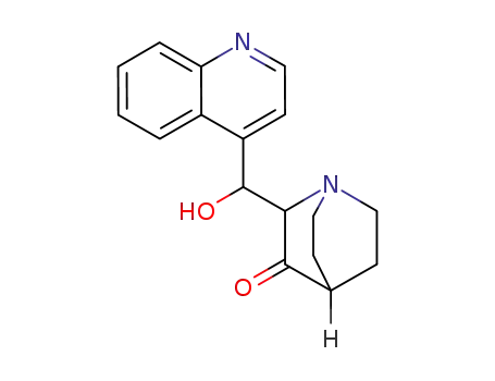 Molecular Structure of 571166-64-8 (1-Azabicyclo[2.2.2]octan-3-one, 2-(hydroxy-4-quinolinylmethyl)-)