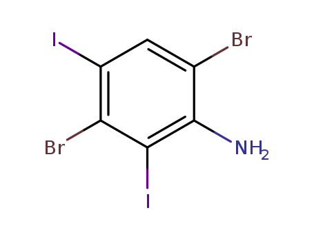 Molecular Structure of 618119-31-6 (Benzenamine, 3,6-dibromo-2,4-diiodo-)