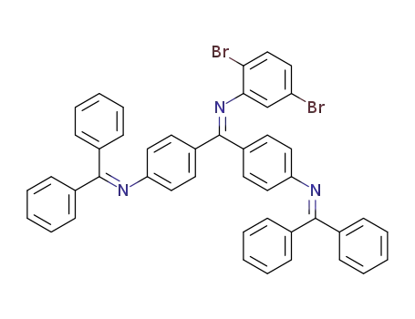 Molecular Structure of 684288-79-7 (Benzenamine,
N-[bis[4-[(diphenylmethylene)amino]phenyl]methylene]-2,5-dibromo-)