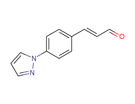 Molecular Structure of 545424-10-0 (2-Propenal, 3-[4-(1H-pyrazol-1-yl)phenyl]-, (2E)-)