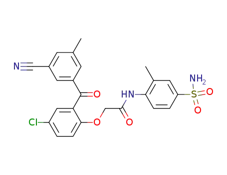 2-[4-chloro-2-(3-cyano-5-methyl-benzoyl)-phenoxy]-N-(2-methyl-4-sulfamoyl-phenyl)-acetamide