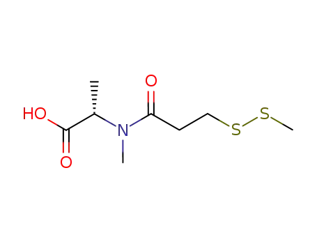 Molecular Structure of 138148-62-6 ((S)-2-(N-Methyl-3-(Methyldisulfanyl)propanaMido)propanoic acid)