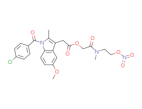 Molecular Structure of 646511-41-3 (1H-Indole-3-acetic acid, 1-(4-chlorobenzoyl)-5-methoxy-2-methyl-,
2-[methyl[2-(nitrooxy)ethyl]amino]-2-oxoethyl ester)