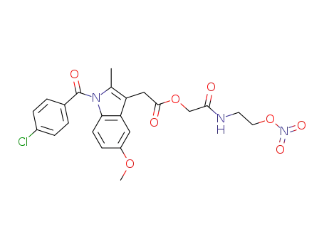 Molecular Structure of 646511-43-5 (1H-Indole-3-acetic acid, 1-(4-chlorobenzoyl)-5-methoxy-2-methyl-,
2-[[2-(nitrooxy)ethyl]amino]-2-oxoethyl ester)