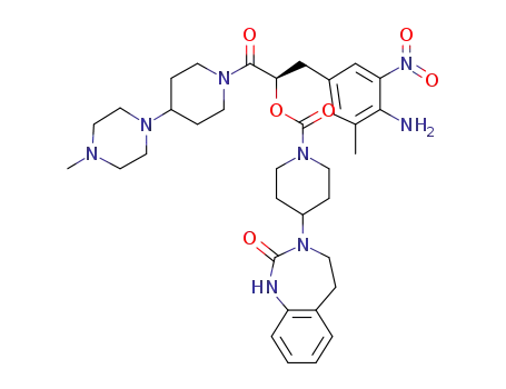 4-(2-oxo-1,2,4,5-tetrahydro-benzo[d][1,3]diazepin-3-yl)-piperidine-1-carboxylic acid (R)-1-(4-amino-3-methyl-5-nitro-benzyl)-2-[4-(4-methyl-piperazin-1-yl)piperidin-1-yl]-2-oxo-ethyl ester