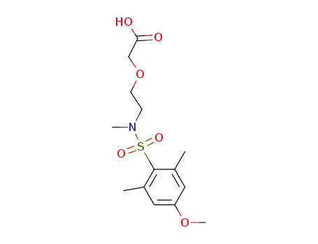 Molecular Structure of 766558-33-2 (Acetic acid,
[2-[[(4-methoxy-2,6-dimethylphenyl)sulfonyl]methylamino]ethoxy]-)