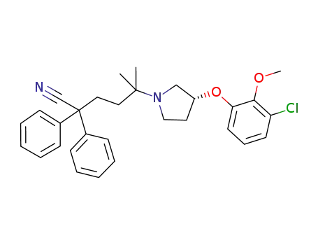 5-[(3R)-3-(3-chloro-2-methoxyphenoxy)pyrrolidin-1-yl]-5-methyl-2,2-diphenylhexanenitrile