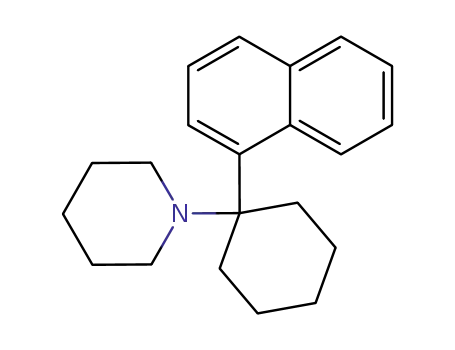 Molecular Structure of 2201-37-8 (Piperidine, 1-[1-(1-naphthalenyl)cyclohexyl]-)