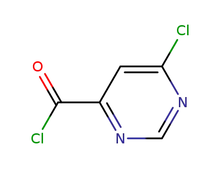 Molecular Structure of 263270-52-6 (4-Pyrimidinecarbonyl chloride, 6-chloro- (9CI))