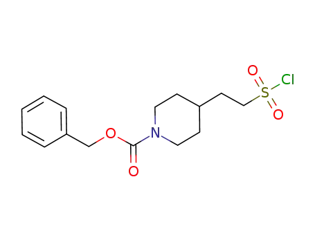 Molecular Structure of 184965-14-8 (1-Piperidinecarboxylic acid, 4-[2-(chlorosulfonyl)ethyl]-, phenylmethyl
ester)