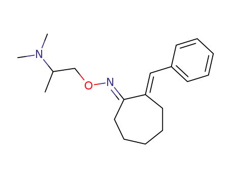 Molecular Structure of 92884-27-0 (Cycloheptanone, 2-(phenylmethylene)-,
O-[2-(dimethylamino)propyl]oxime, (E,E)-)