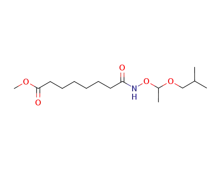 Molecular Structure of 914605-61-1 (Octanoic acid, 8-[[1-(2-methylpropoxy)ethoxy]amino]-8-oxo-, methyl
ester)