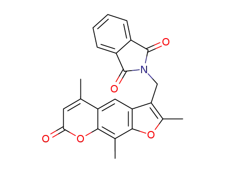 Molecular Structure of 62442-58-4 (2-[(2,5,9-trimethyl-7-oxo-7H-furo[3,2-g]chromen-3-yl)methyl]-1H-isoindole-1,3(2H)-dione)