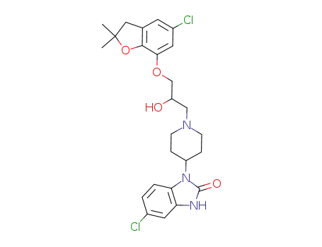1-((2,3-dihydro-2,2-dimethyl-5-chloro-benzofuran-7-yl)-oxy)-3-(4-(2,3-dihydro-2-oxo-5-chloro-benzoimidazol-1-yl)-piperidin-1-yl)-propan-2-ol