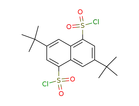 Molecular Structure of 61357-46-8 (1,5-Naphthalenedisulfonyl dichloride, 3,7-bis(1,1-dimethylethyl)-)
