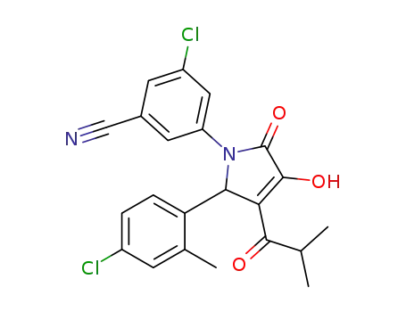 3-chloro-5-[2-(4-chloro-2-methyl-phenyl)-4-hydroxy-3-isobutyryl-5-oxo-2,5-dihydro-pyrrol-1-yl]-benzonitrile