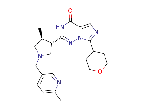 (+)-2-((3,4-trans)-4-methyl-1-((6-methylpyridin-3-yl)methyl)pyrrolidin-3-yl)-7-(tetrahydro-2H-pyran-4-yl)imidazo[5,1-f][1,2,4]triazin-4(3H)-one