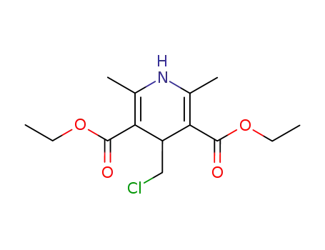 Molecular Structure of 3613-34-1 (3,5-Pyridinedicarboxylic acid,
4-(chloromethyl)-1,4-dihydro-2,6-dimethyl-, diethyl ester)