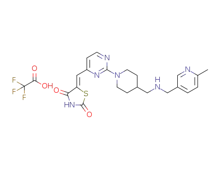 (Z)-5-((2-(4-((((6-methylpyridin-3-yl)methyl)amino)methyl)piperidin-1-yl)pyrimidin-4-yl)methylene)thiazolidine-2,4-dione trifluoroacetate
