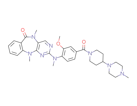 2-((2-methoxy-4-(4-(4-methylpiperazin-1-yl)piperidine-1-carbonyl)phenyl)(methyl)amino)-5,11-dimethyl-5H-benzo[e]pyrimido[5,4-b][1,4]diazepin-6(11H)-one