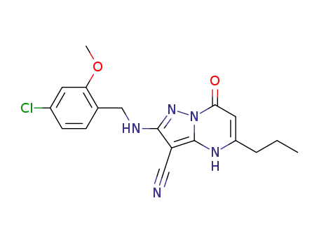 2-((4-chloro-2-methoxybenzyl)amino)-7-oxo-5-propyl-4,7-dihydropyrazolo[1,5-a]pyrimidine-3-carbonitrile