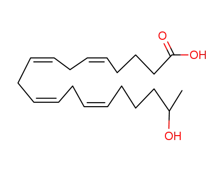 Molecular Structure of 79551-85-2 (19-hydroxy-5,8,11,14-eicosatetraenoic acid)