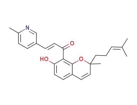 (E)-1-(7-hydroxy-2-methyl-2-(4-methylpent-3-en-1-yl)-2H-chromen-8-yl)-3-(6-methylpyridin-3-yl)prop-2-en-1-one