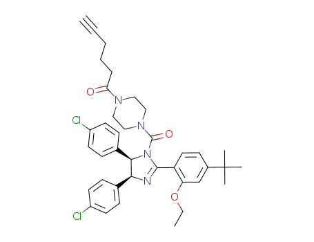 1-(4-(2-(4-(tert-butyl)-2-ethoxyphenyl)-4,5-bis(4-chlorophenyl)-4,5-dihydro-1H-imidazole-1-carbonyl)piperazin-1-yl)hex-5-yn-1-one