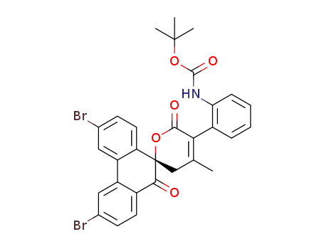 tert-butyl (2-(3,6-dibromo-4′-methyl-6′,10-dioxo-3′,6′-dihydro-10H-spiro[phenanthrene-9,2′-pyran]-5′-yl)phenyl)carbamate