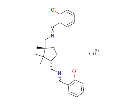 (1R)-1.2.2-trimethyl-1r.3c-bis-(salicylidenamino-methyl)-cyclopentane; copper (II)-salt